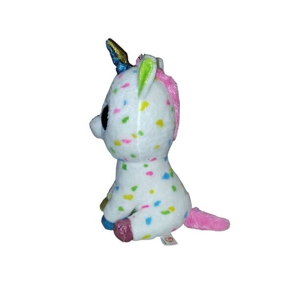Ty Harmonie Unicorn Beanie Boo Stuffed Plush Toy Big Sparkly Eyes Rainbow 10" - Picture 5 of 6